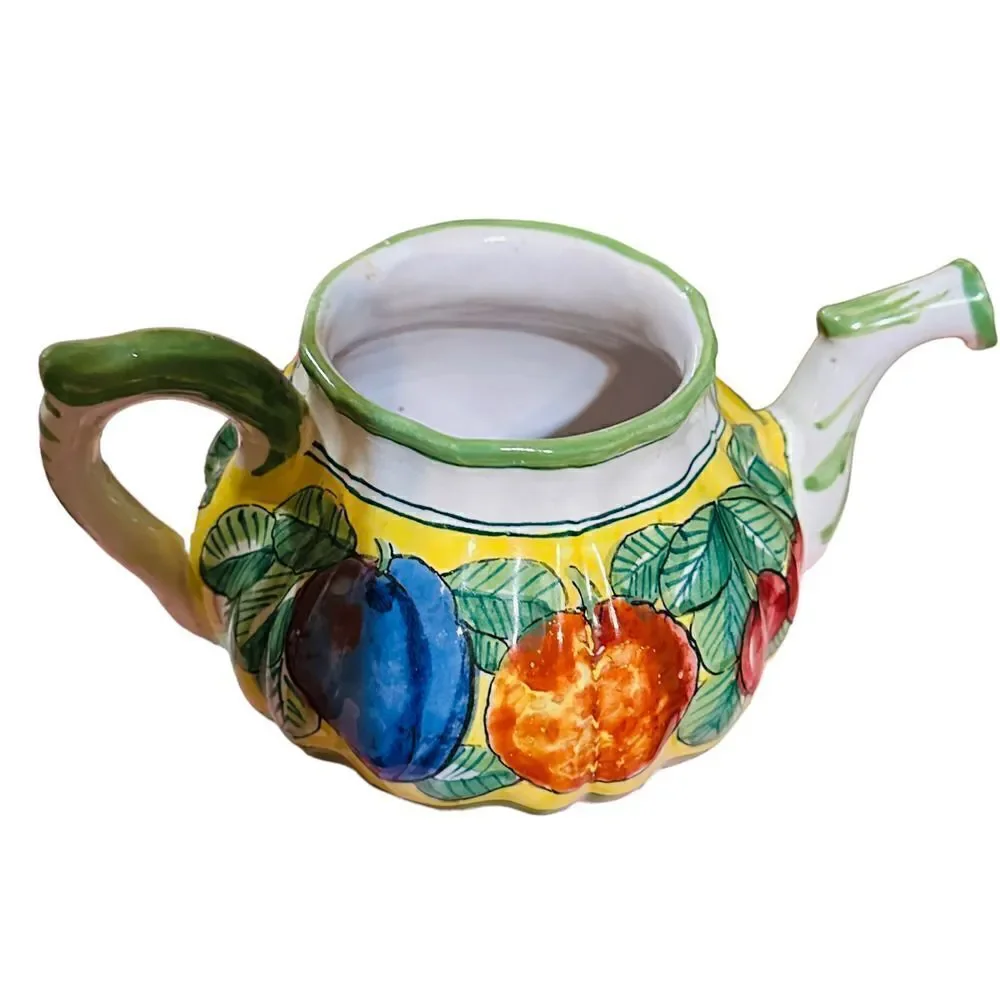 Vintage Ravello Hand Painted Italian Ceramic Teapot 
